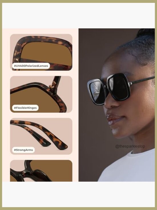 Metal Frame Polarized Sunglasses, Oversized Retro Aviator Style